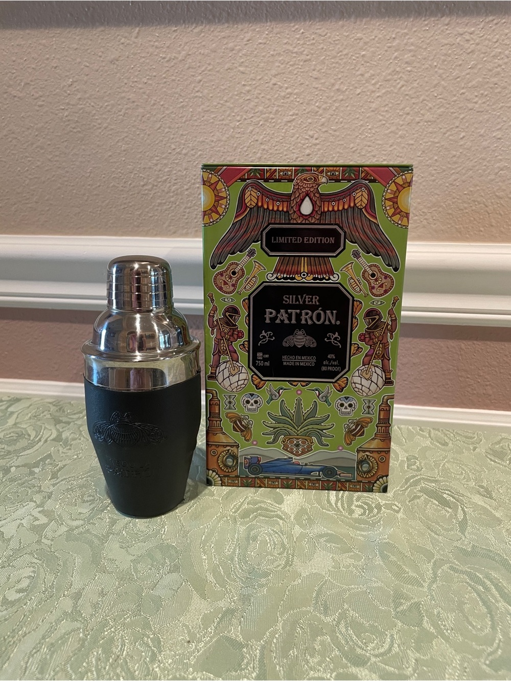 Limited Edition Silver Patron Tin (Empty) & Shaker
